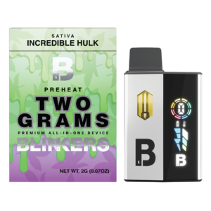 Blinkers Incredible Hulk Sativa 2G all-in-one vaporizer packaging