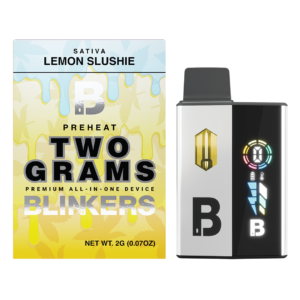Blinkers Lemon Slushie Sativa 2G all-in-one device packaging